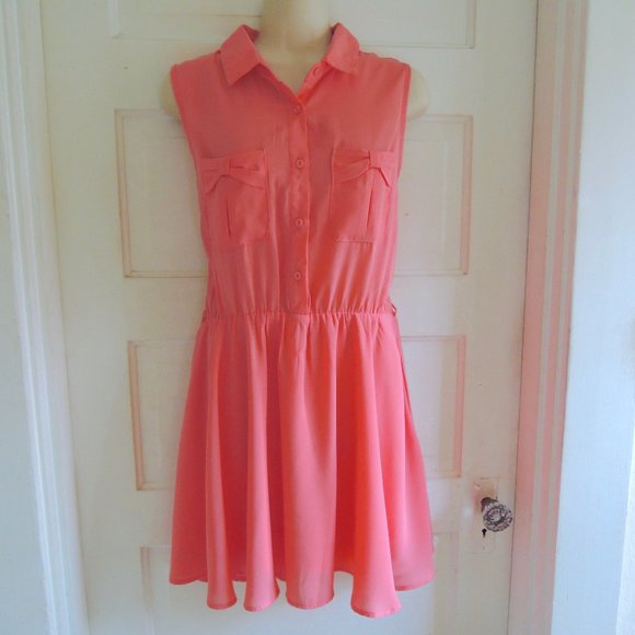Modcloth Alice Moon Pink Retro 60s Dress Pockets L - Picture 1 of 6